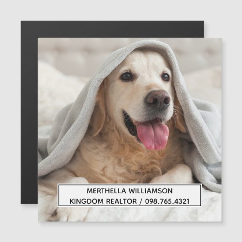 Dog Photo Custom Magnet Business Card