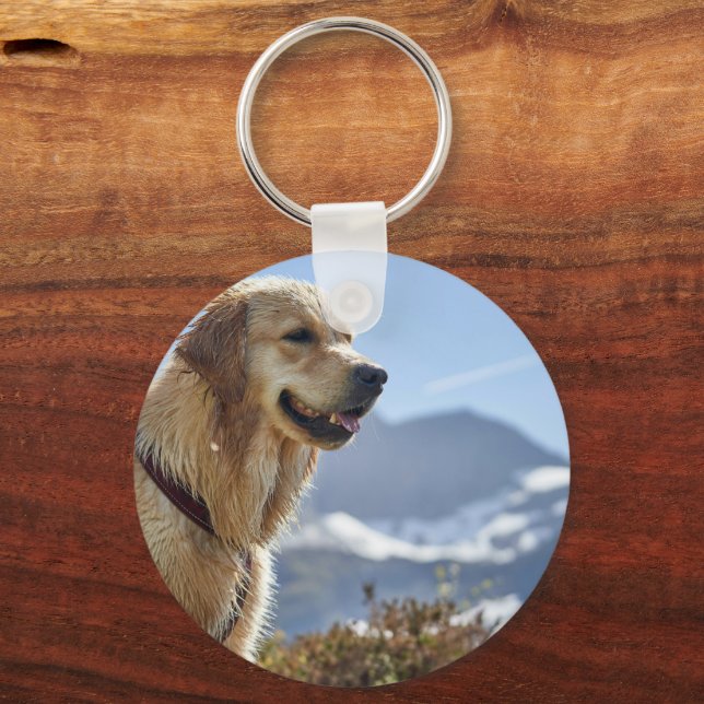 Dog Photo Custom Personalized Keychain (Front)