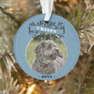 Dog Photo Elegant Ribbon Pet Personalized   Ornament