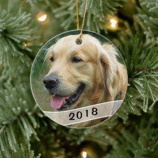 Dog Photo Family Pet Dated Ceramic Ornament