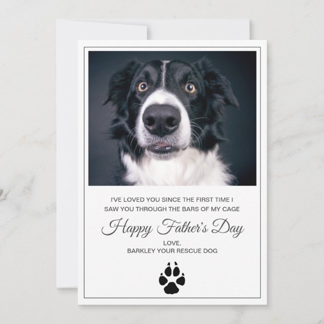Dog Photo Father's Day Card From Rescue Dog (Front)