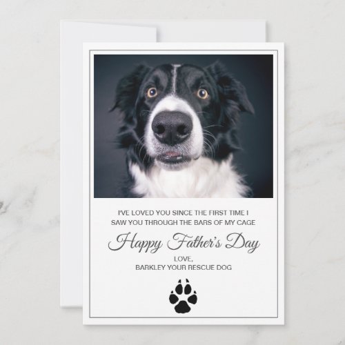 Dog Photo Fathers Day Card From Rescue Dog
