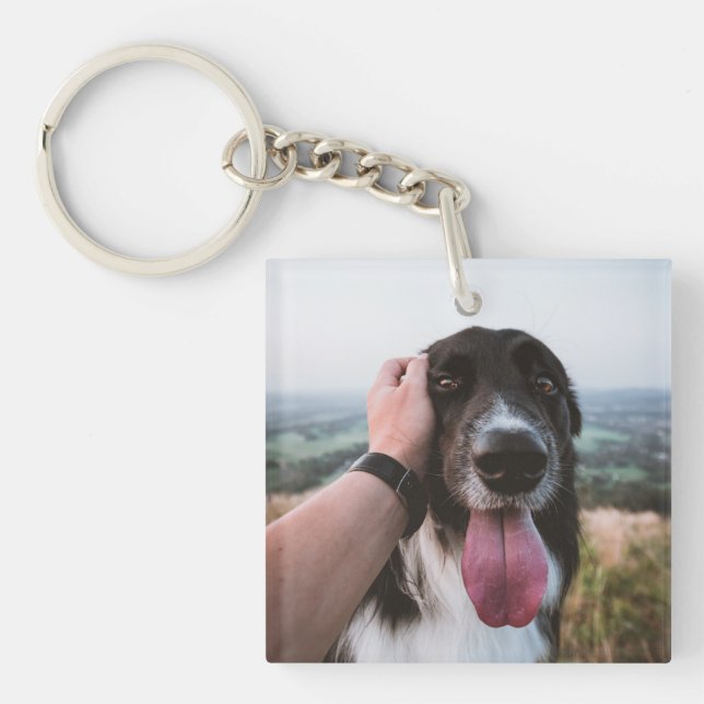 Dog Photo Gift For Dad Keychain (Front)
