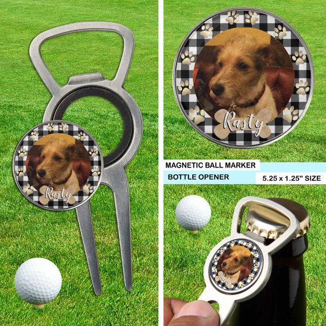  Dog photo golf marker, Puppy, bone, paws / Cute Divot Tool (Creator Uploaded)