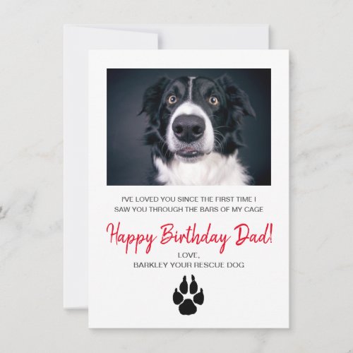 Dog Photo Happy Birthday Dad From Rescue Dog Holiday Card