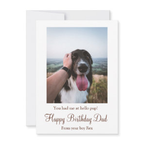 Dog Photo Happy Birthday Dad From Rescue Dog Note Card