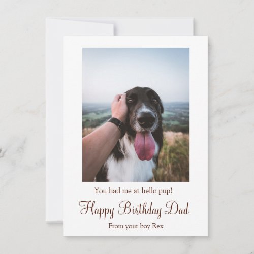 Dog Photo Happy Birthday Dad From Rescue Dog Note Card