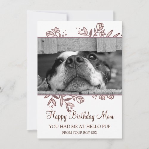 Dog Photo Happy Birthday From Rescue Dog Note Card