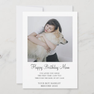 Dog Photo Happy Birthday Mom From Rescue Dog Holiday Card