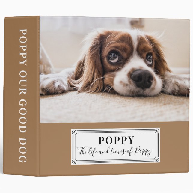 Dog Photo Keepsake Ring Binder (Front/Spine)