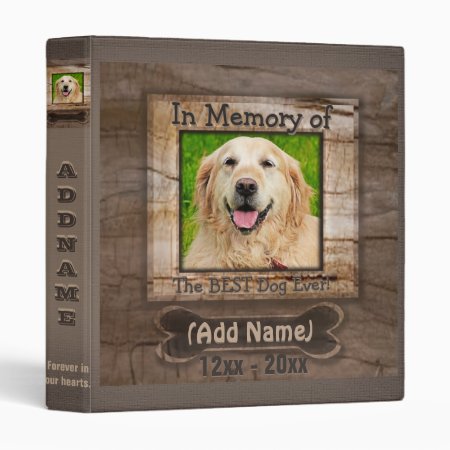 Dog Photo Memorial 3 Ring Binder