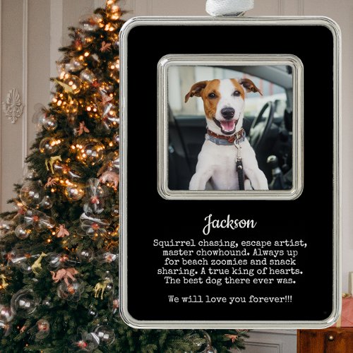 Dog Photo Memorial Custom Keepsake  Pet Loss Christmas Ornament