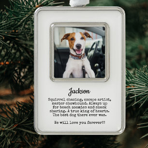 Dog Photo Memorial Custom Keepsake Pet Loss Christmas Ornament