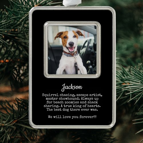 Dog Photo Memorial Custom Keepsake  Pet Loss Christmas Ornament
