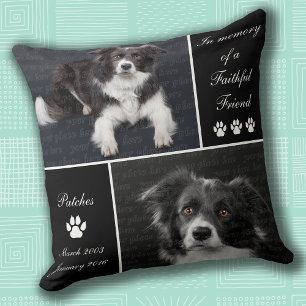 Dog Photo Memorial Tribute Throw Pillow
