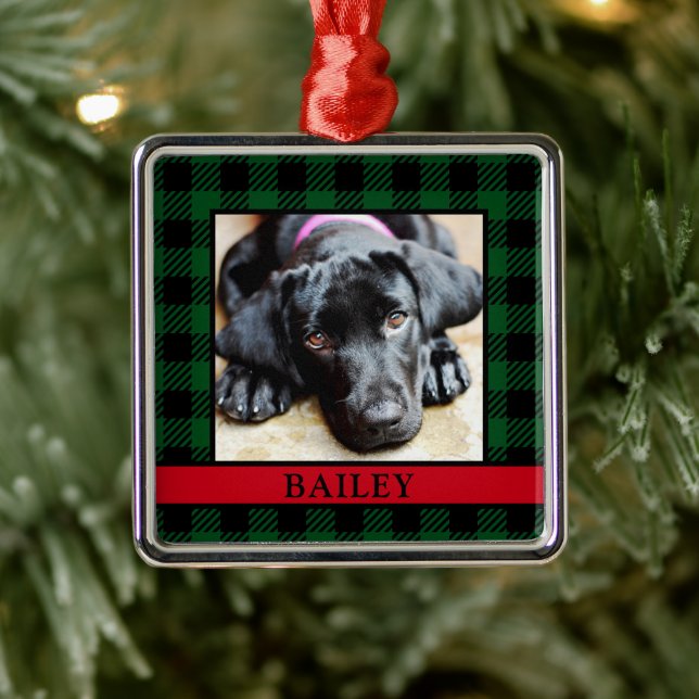 Dog Photo Metal Ornament (Tree)
