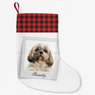 Dog Photo Monogram Pet Owner Personalized Small Christmas Stocking