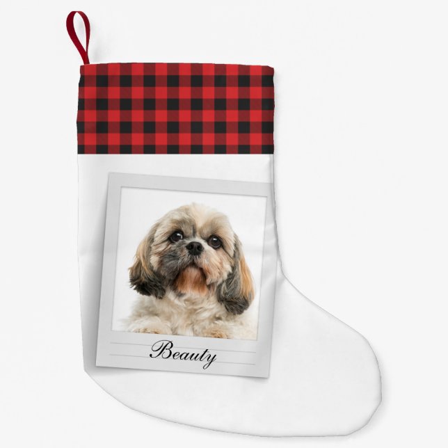 Dog Photo Monogram Pet Owner Personalized Small Christmas Stocking (Front)