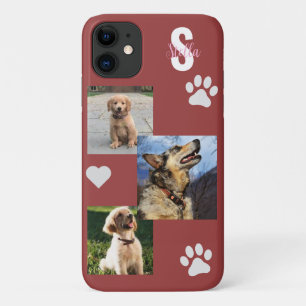 Dog Photo Monogram Terra Cotta Pet I Phone case