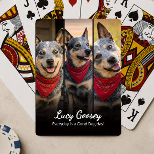 Dog Photo Name Cute Saying Poker Cards