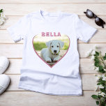 Dog Photo Name Heart Dog Owner T-Shirt<br><div class="desc">Dog Photo Name Heart Dog Owner T-Shirt. It`s a great t-shirt for a woman with a dog.</div>