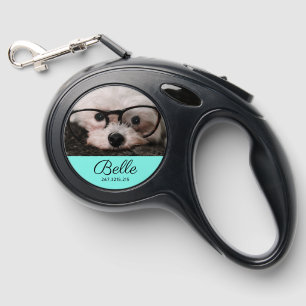 Dog Photo Name Modern Pet Portrait Retractable Pet Leash