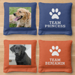 Dog Photo Name Personalized Cornhole Bags