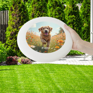 Dog photo name text Wham-O frisbee