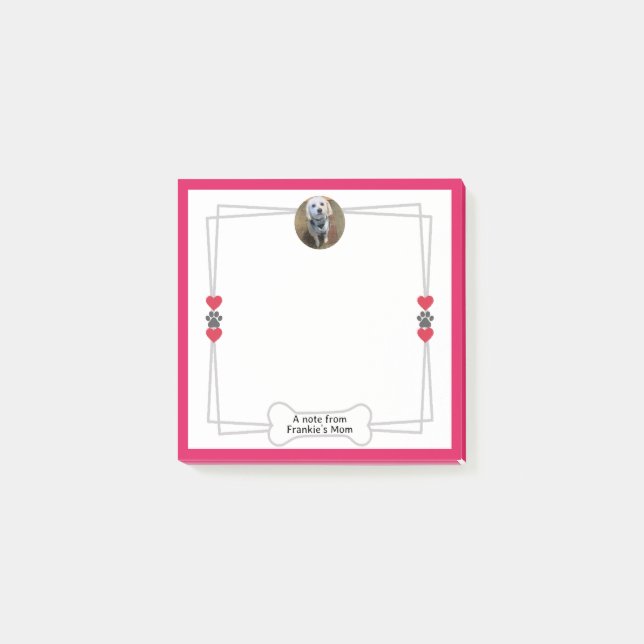 Dog Photo Notes with Paws & Hearts  (Front)