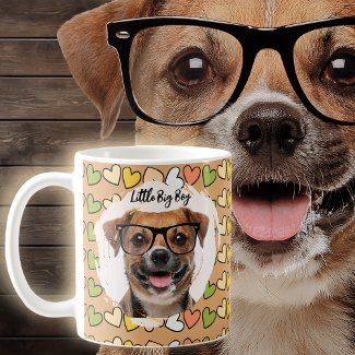 Dog Photo on Colorful Hearts Coffee