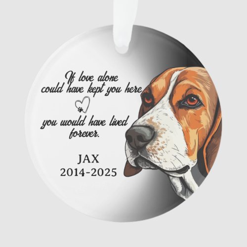 Dog Photo Ornament, Dog Memorial, Beagle.