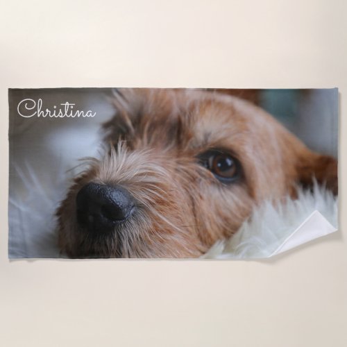 Dog Photo Personalized beach towel