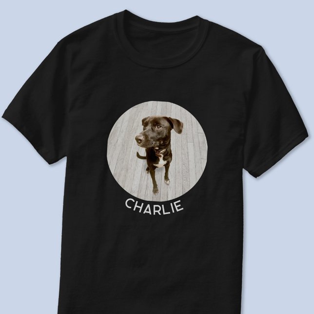 Dog Photo Personalized Custom Name T-Shirt (Personalized custom name or text dog or pet photo t-shirt)