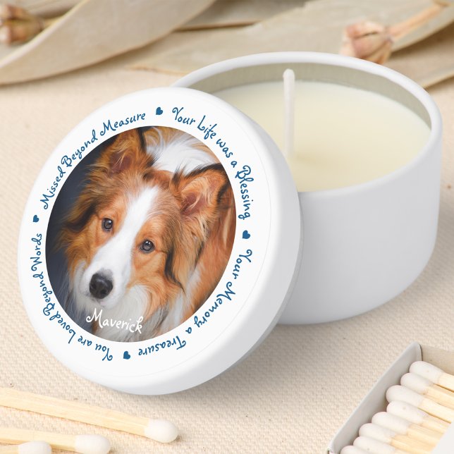 Dog Photo Pet Loss Customized Remebrance Memorial Mini Candle Favors (Creator Uploaded)