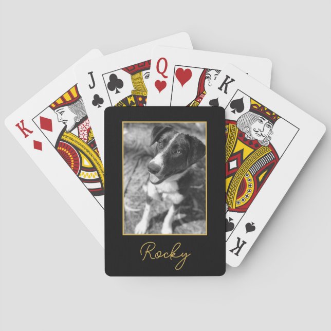 Dog Photo Pet Lover Gift Poker Cards (Back)