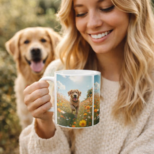 Dog photo pet name text coffee mug