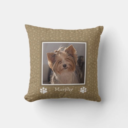 Dog Photo Pillow Love Me Love My Dog Paw Print