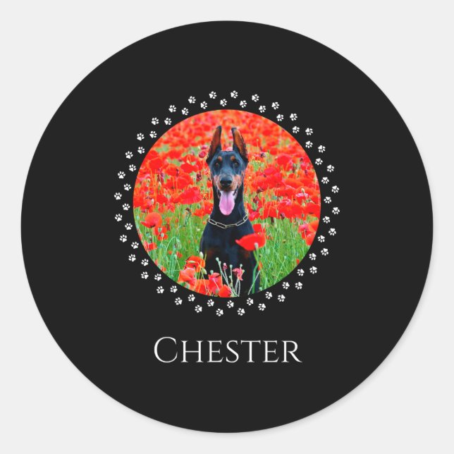 Dog Photo Shirt D Pet Gift  Classic Round Sticker (Front)