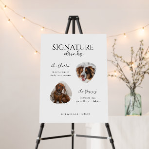Dog Photo Signature Cocktail Drinks Bar Sign