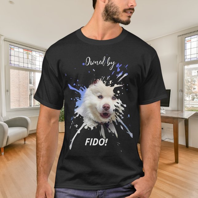Dog photo splash fun humor black T-Shirt (Creator Uploaded)