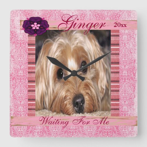 Dog Photo Square Wall Clock