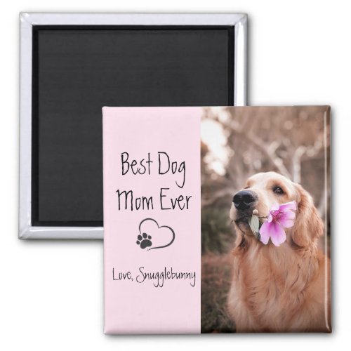 Dog Photo Super Mom Heart Paw Print  Magnet