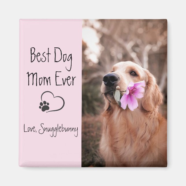 Dog Photo Super Mom Heart Paw Print  Magnet (Front)