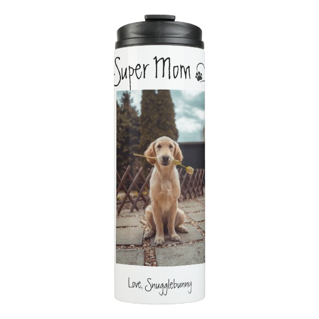 Dog Photo Super Mom heart print Coffee Mug (Front)