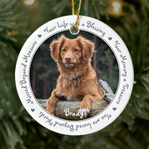 Dog Photo Sympathy Keepsake Pet Memorial Ceramic Ornament