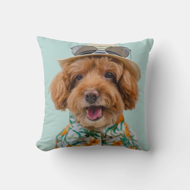 Dog Photo Throw Pillow (Front)
