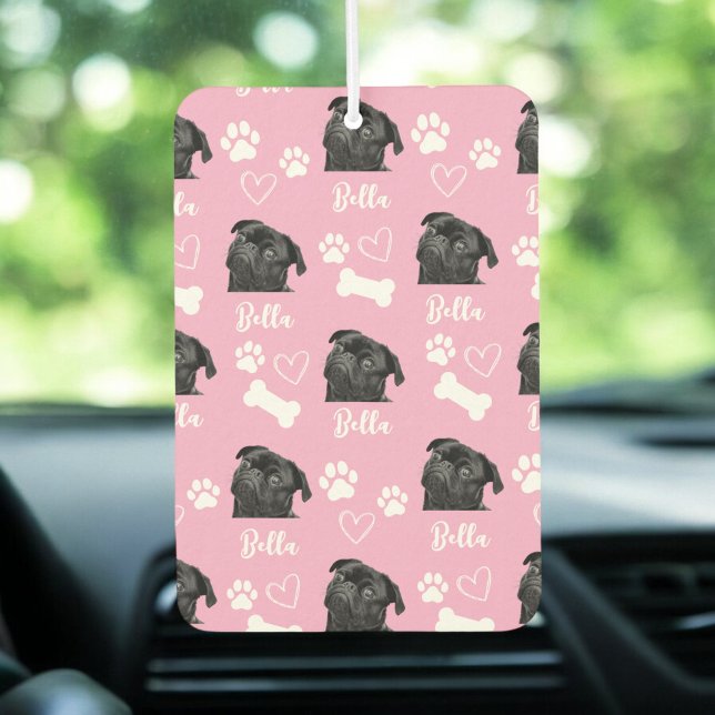 Dog Photo Upload Cute Pet Picture Pink Air Freshener (Creator Uploaded)