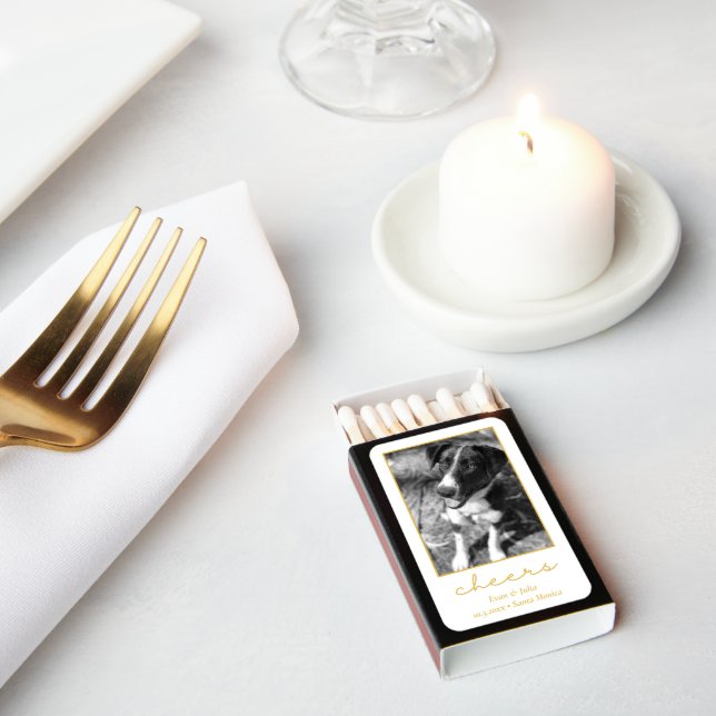Dog Photo Wedding Favors Cheers Matchboxes | Zazzle