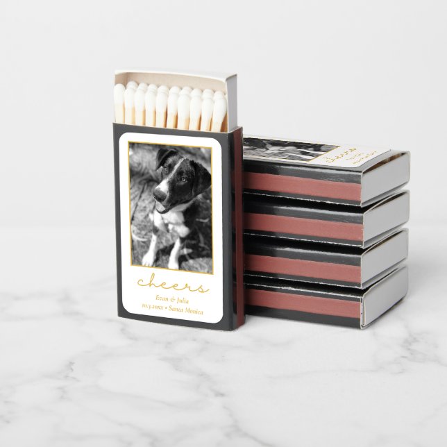 Dog Photo Wedding Favors Cheers Matchboxes | Zazzle