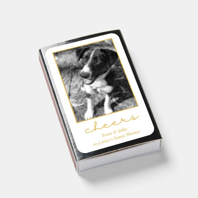 Dog Photo Wedding Favors Cheers Matchboxes | Zazzle